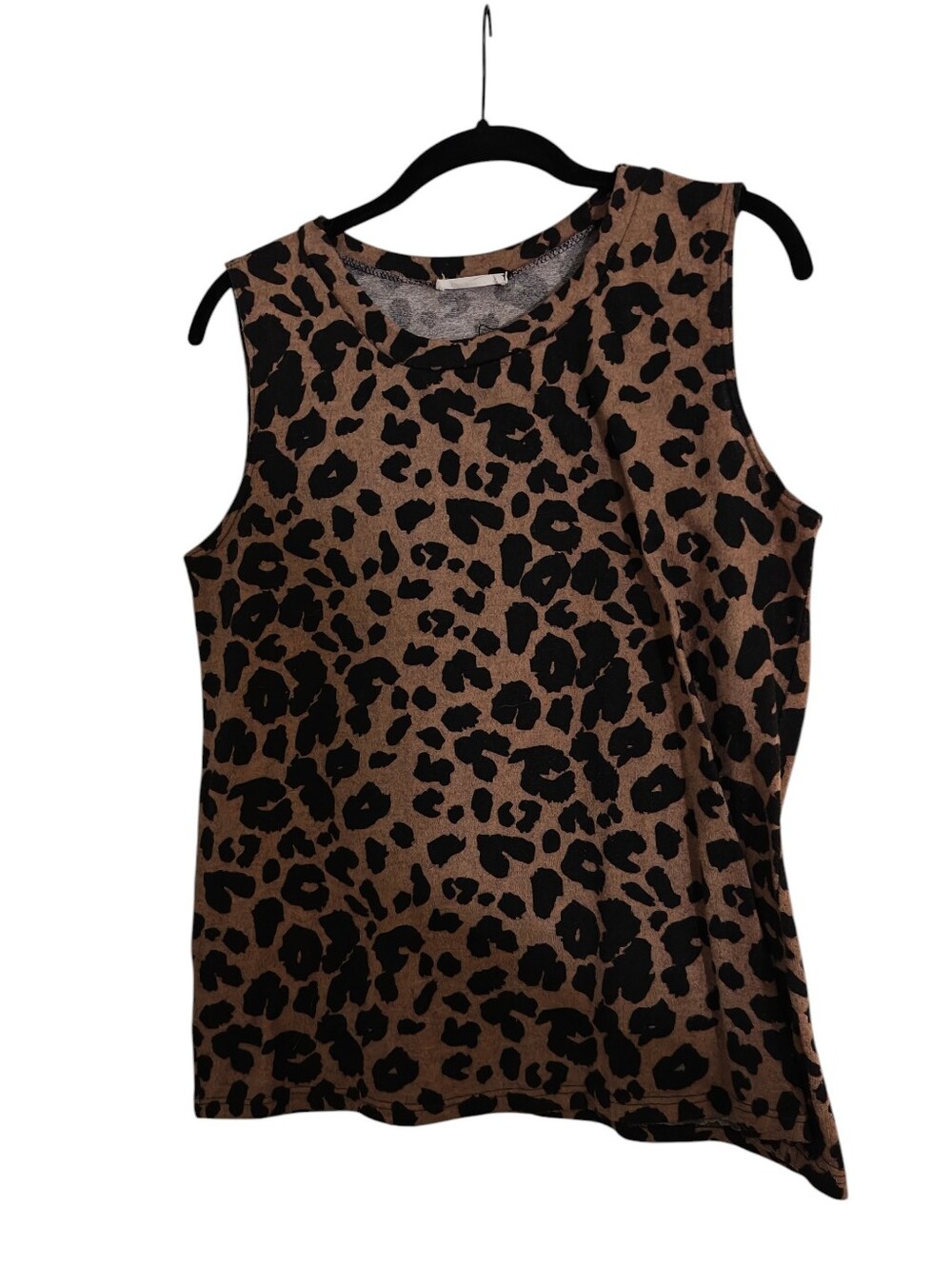 Leopard Print Sleeveless Top - Brown/Black Size Medium